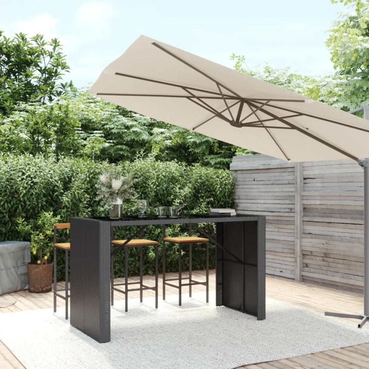 Outdoor Rattan Wicker Bar Table