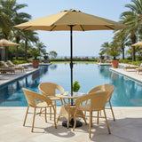 Outdoor Wicker 5-Piece Patio Set with Outdoor Umbrella