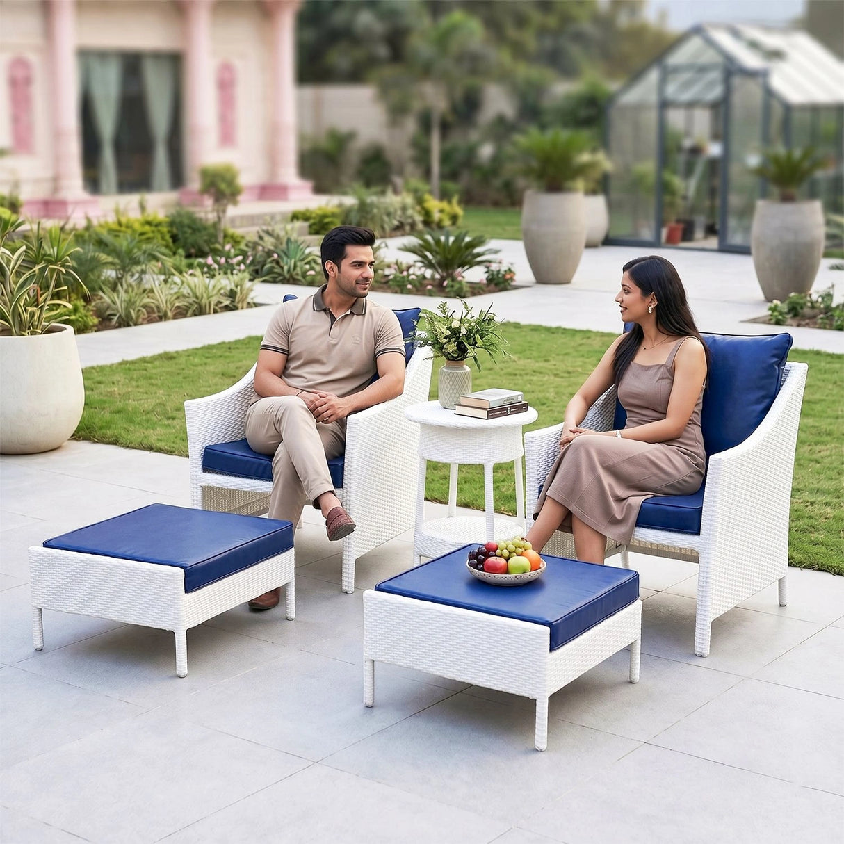 Outdoor Rattan Wicker 5 Piece Patio Sofa Set