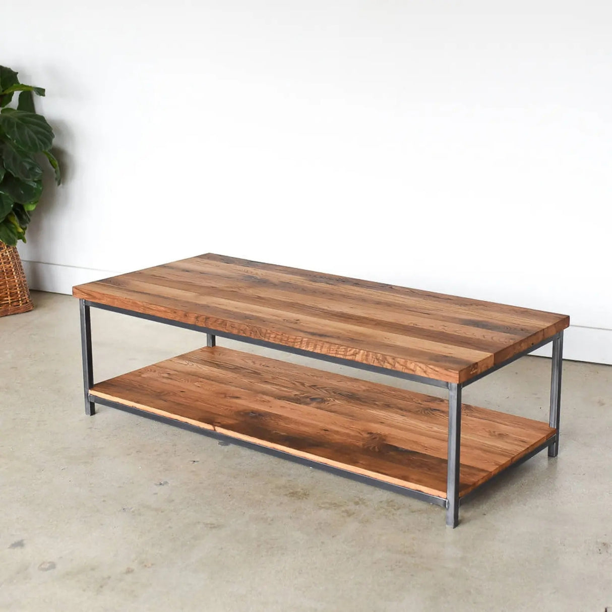 2-Tier Natural Wood Top Center Table