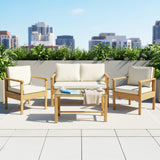 4 Pieces Patio Furniture Set, Outdoor Sectional Sofa