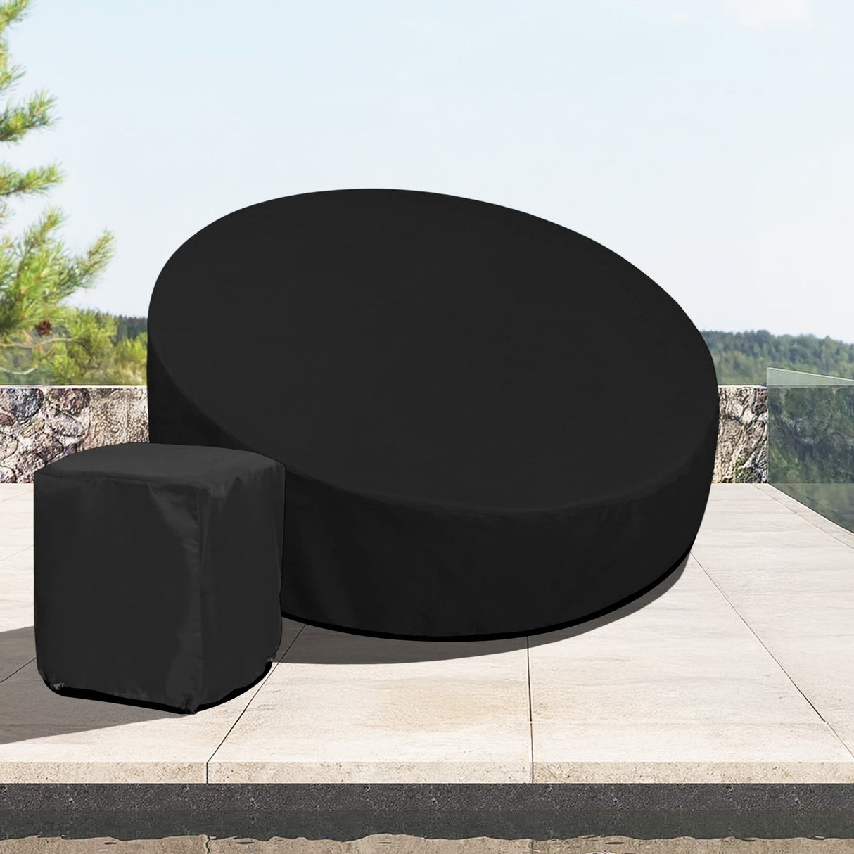 Outdoor Round Daybed With Table Cover