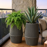 Outdoor Rope Planter Set of 2 (Grey)