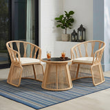 Outdoor Rope 3-Piece Patio Set (Beige & Off-White)