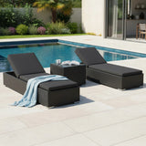 Outdoor Wicker Lounge Chairs Set of 2