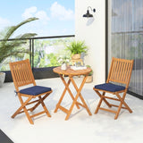 Acacia Wood Foldable Outdoor Bistro Set – 2 Chairs & Round Table