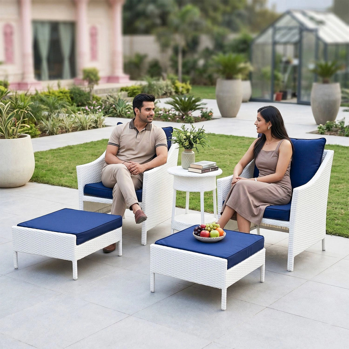 Outdoor Rattan Wicker 5 Piece Patio Sofa Set