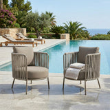 2-Piece Outdoor Rope Sofa Chairs (Grey)