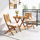 Acacia Wood Foldable Outdoor Bistro Set – 2 Chairs & Round Table