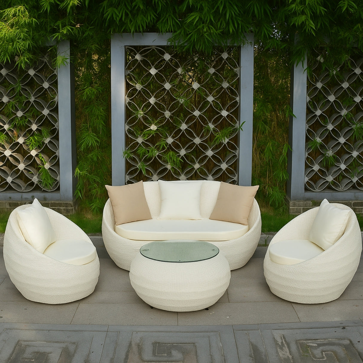 4-Piece Outdoor Rattan Wicker Patio Sofa Set