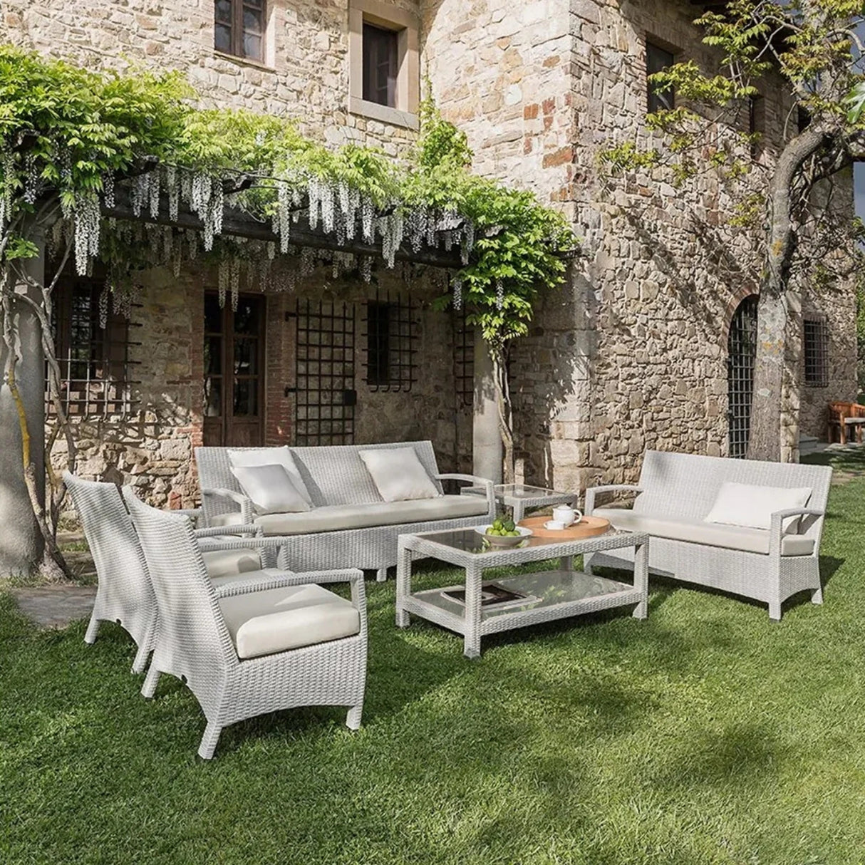 Outdoor Rattan Wicker 7-Seater Sectional Sofa Set
