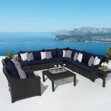 All Weather Outdoor Wicker Garden L-Shape Sectional Conversation Set