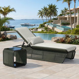 Outdoor Rope Lounge Chair With 2-Tier Table