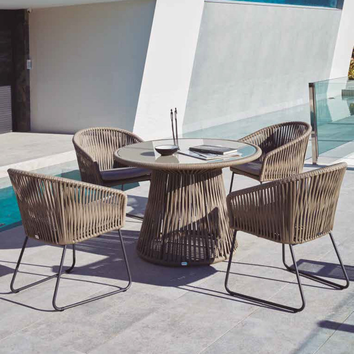 5-Piece Outdoor Patio Dining Set & Glass Top Table