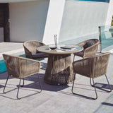 5-Piece Outdoor Patio Dining Set & Glass Top Table
