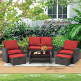 Outdoor All-Weather Wicker 6-Piece Sofa Set