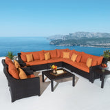 All Weather Outdoor Wicker Garden L-Shape Sectional Conversation Set