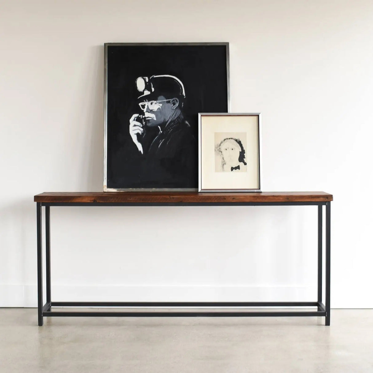 Sheesham Wood Top Modern Console Table