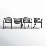 4-Piece Outdoor Rope Patio Dining Chairs