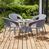 5-Piece Outdoor Rattan Wicker Patio Bistro Set