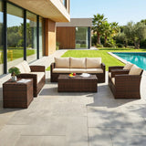 Outdoor 7-Seater Wicker Sectional Sofa Set