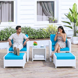 Outdoor 5 Piece Patio Wicker All Weather Sectional Furniture Set