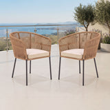 2-Piece Outdoor Rope Patio Dining Chairs