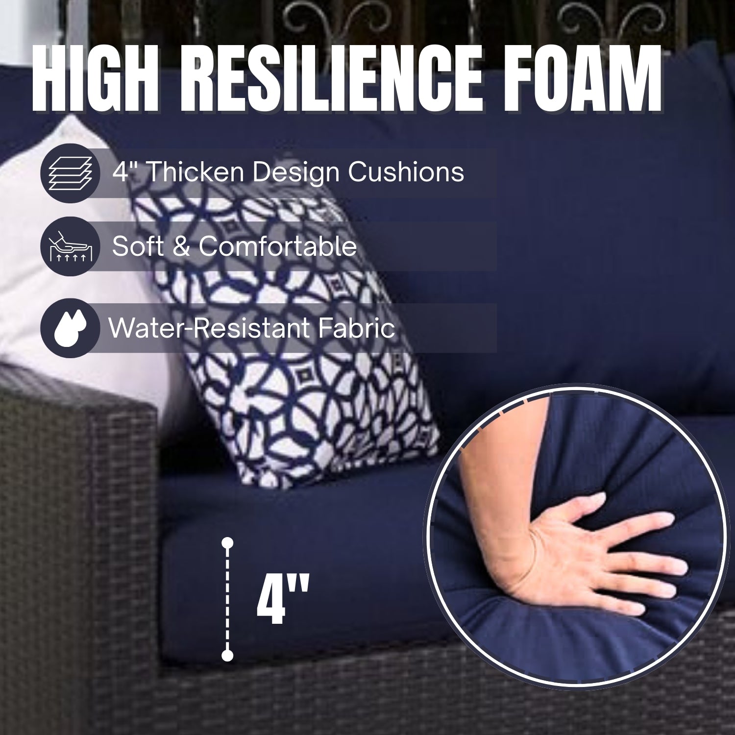 Outdoor All-Weather Rattan Wicker Three Seater Sofa