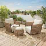 Outdoor Rope 3-Piece Patio Sofa Set (Beige & Off-White)