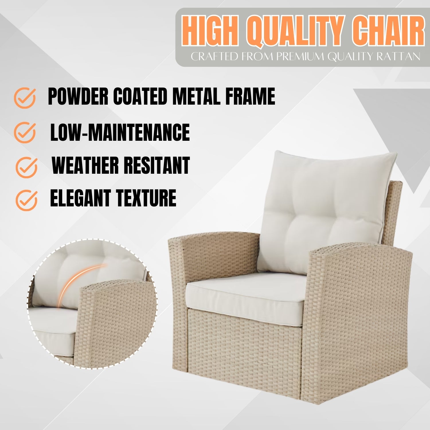 Outdoor Rattan Wicker 4-Piece Patio Sofa Set