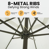9ft White Color Outdoor Patio Umbrella with Centre Pole
