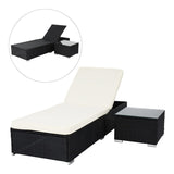 Outdoor Wicker Lounge Chair With Side Table