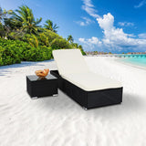 Outdoor Wicker Lounge Chair With Side Table