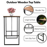 Outdoor Bar Table With Wooden Top