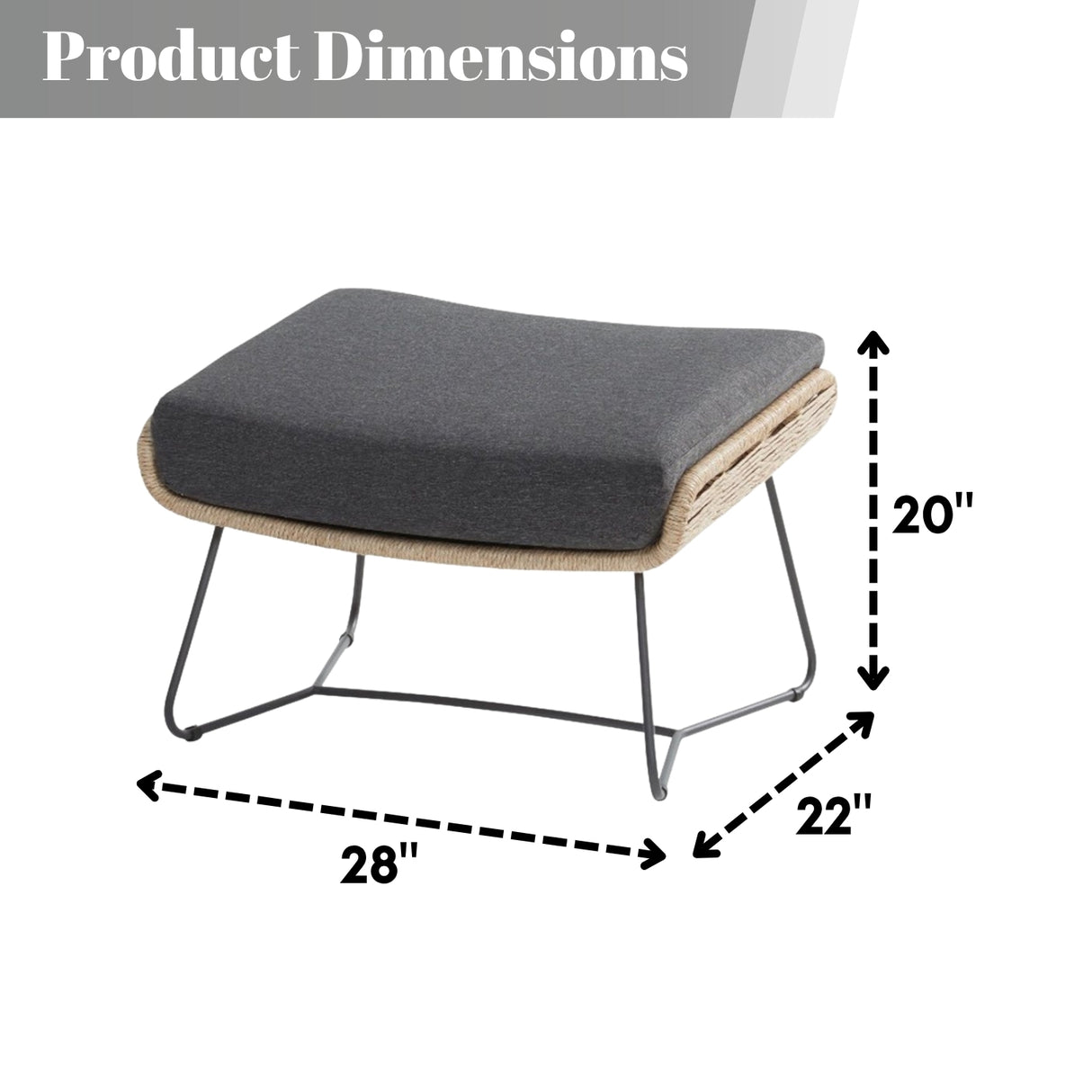 Outdoor All-Weather Rope Footstool