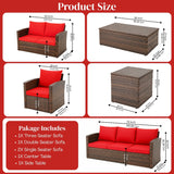 Outdoor 7-Seater Wicker Sectional Sofa Set
