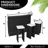 3-Seater Outdoor Rattan Wicker Bar Set