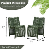 2-Piece Outdoor Rope Patio Chairs