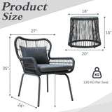Outdoor Patio Garden 3 Piece All Weather Resistant Furniture Set