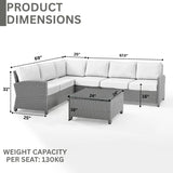 L-Shape Outdoor Wicker Sofa Set