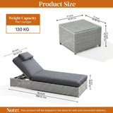 Outdoor Wicker Lounge Chairs Set of 2 With Side Table