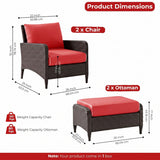Outdoor 4 Piece Patio Wicker Furniture Set