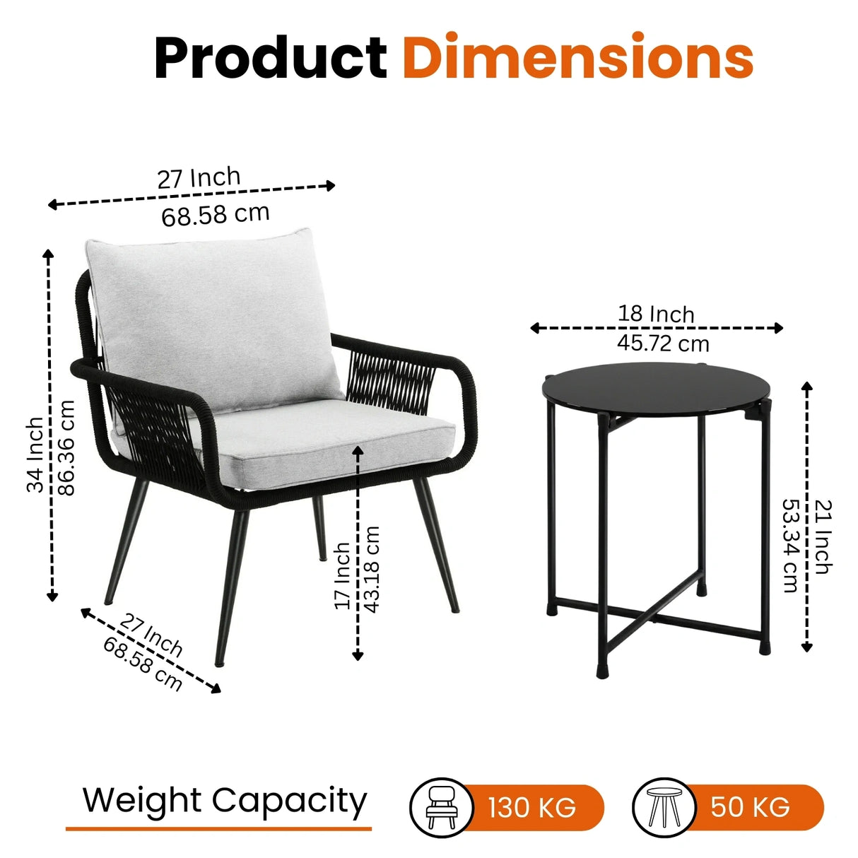 3-Piece Rope Patio Set - Perfect for Outdoor Entertaining