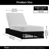 Outdoor All-Weather Rope Lounger Set of 2 (Black & White)