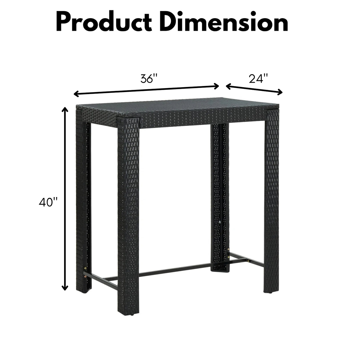 Outdoor Rattan Wicker High Top Bar Table
