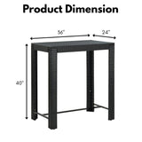 Outdoor Rattan Wicker High Top Bar Table