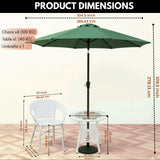 Outdoor Wicker 5-Piece Patio Set with Outdoor Umbrella