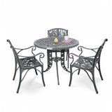 Outdoor 4-Piece Cast Aluminum Patio Bistro Set (Grey)