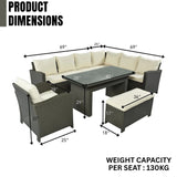 5-Piece Outdoor Patio Furniture Set with Dining Table and Chairs