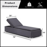 Outdoor All-Weather Rattan Wicker Lounger (Black)